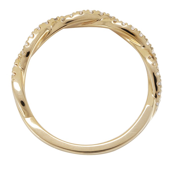 Mappin & Webb 18ct Yellow Gold 0.30ct Round Brilliant Cut Twist Half Eternity Ring