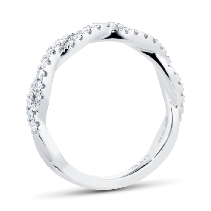 Mappin & Webb Platinum 0.30ct Round Brilliant Cut Twist Half Eternity Ring