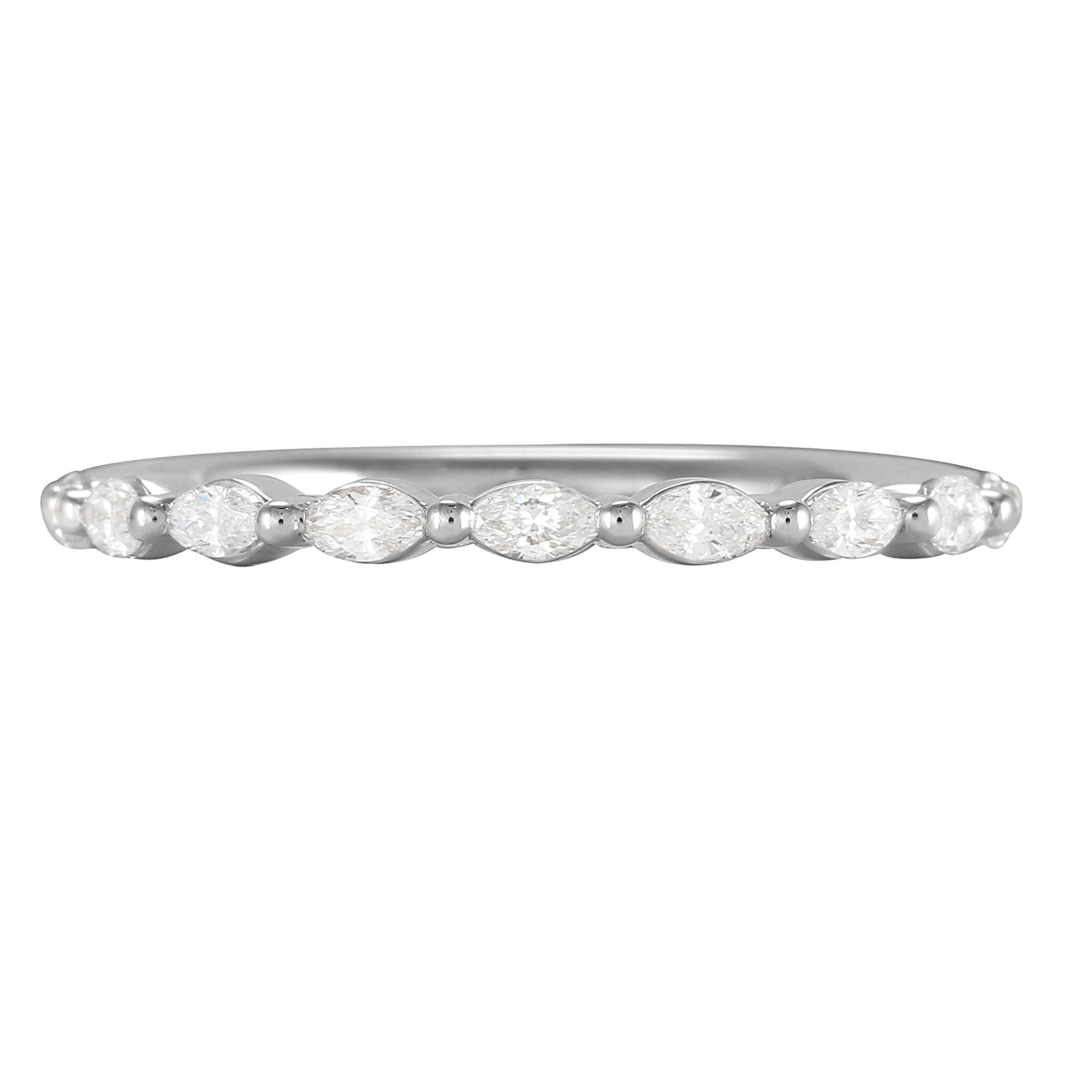 Mappin & Webb Platinum 0.33cttw Marquise Cut Shared Claw Set Half Eternity