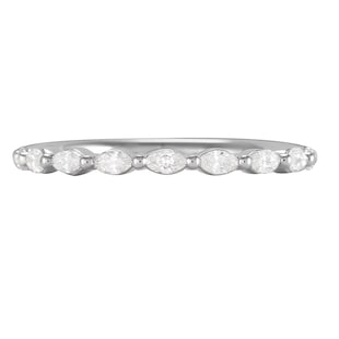 Mappin & Webb Platinum 0.33cttw Marquise Cut Shared Claw Set Half Eternity