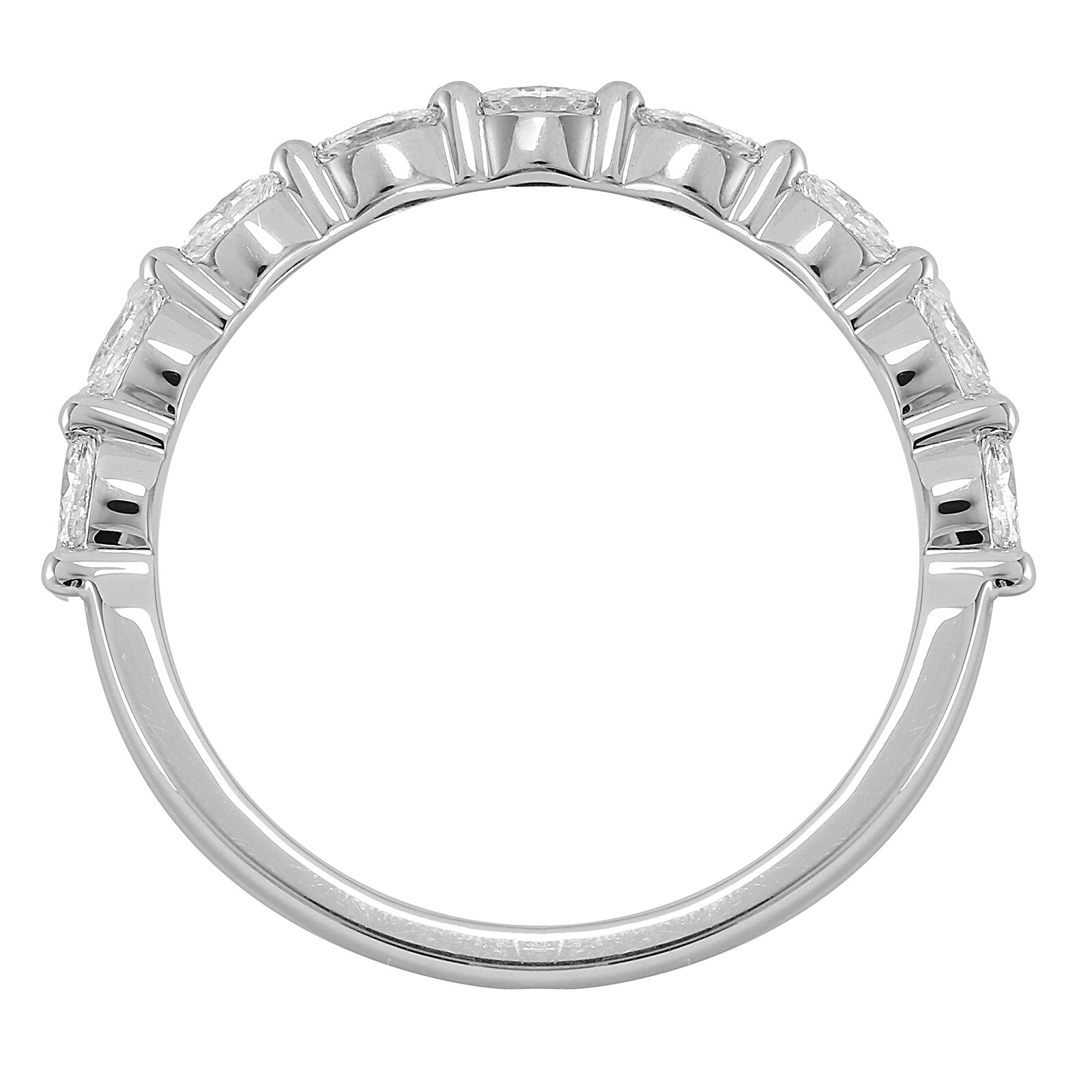 Mappin & Webb Platinum 0.33cttw Marquise Cut Shared Claw Set Half Eternity - Ring Size N Mappin & Webb Platinum 0.33cttw Marquise Cut Shared Claw Set Half Eternity - Ring Size N