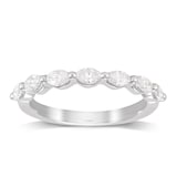Mappin & Webb Platinum 0.66cttw Marquise Cut Shared Claw Set Half Eternity - Ring Size Q