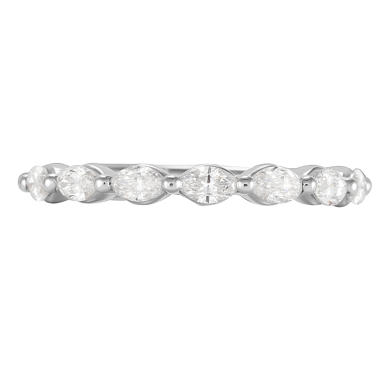 Mappin & Webb Platinum 0.66cttw Marquise Cut Shared Claw Set Half Eternity Mappin & Webb Platinum 0.66cttw Marquise Cut Shared Claw Set Half Eternity
