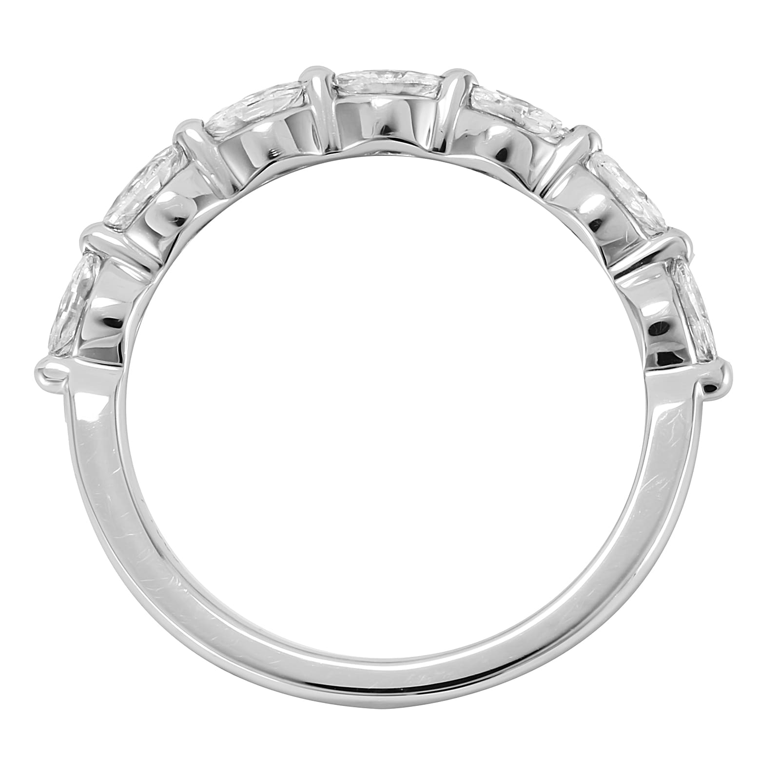Mappin & Webb Platinum 0.66cttw Marquise Cut Shared Claw Set Half Eternity Mappin & Webb Platinum 0.66cttw Marquise Cut Shared Claw Set Half Eternity