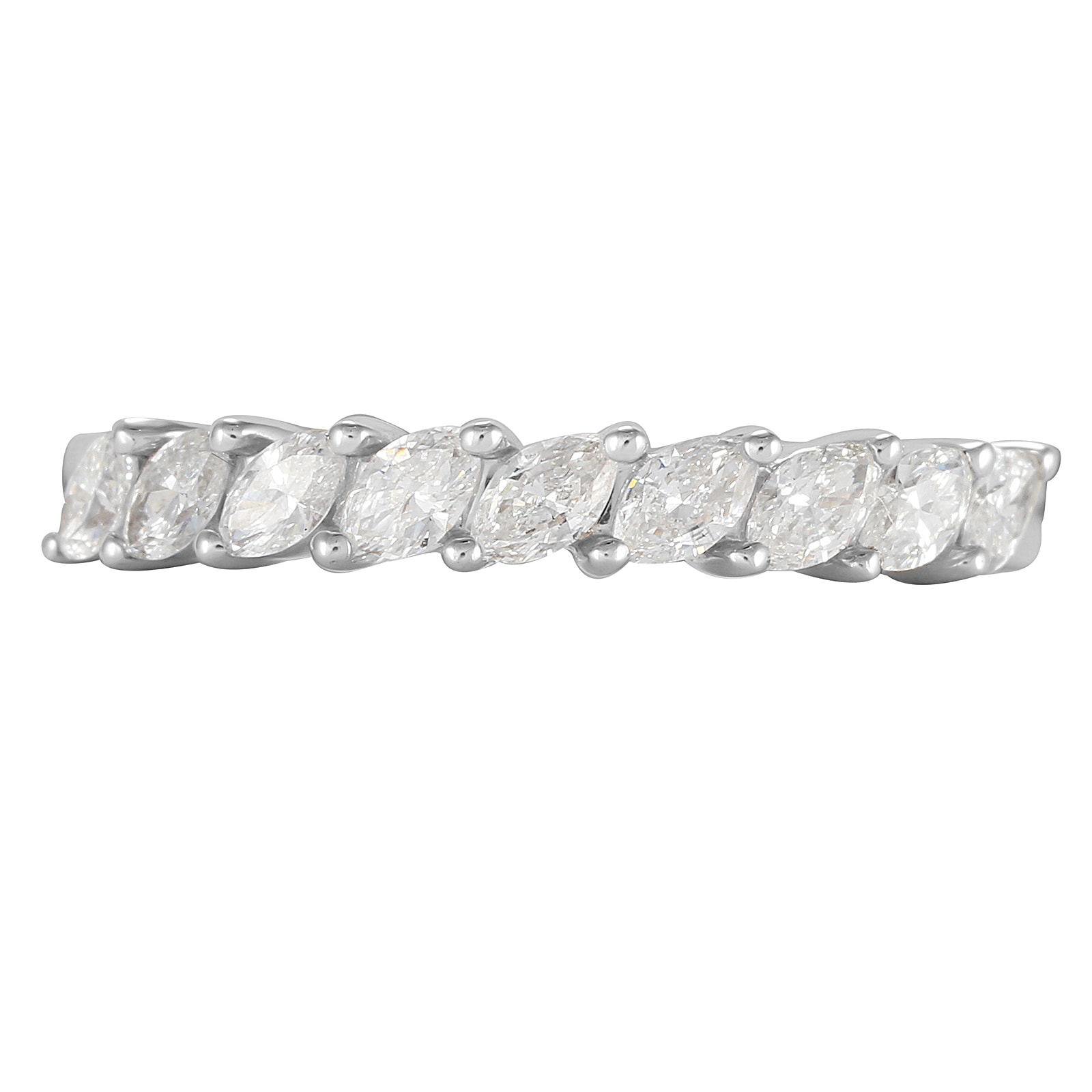 Mappin & Webb Platinum 0.66ct Claw Set Marquise Half Eternity Ring