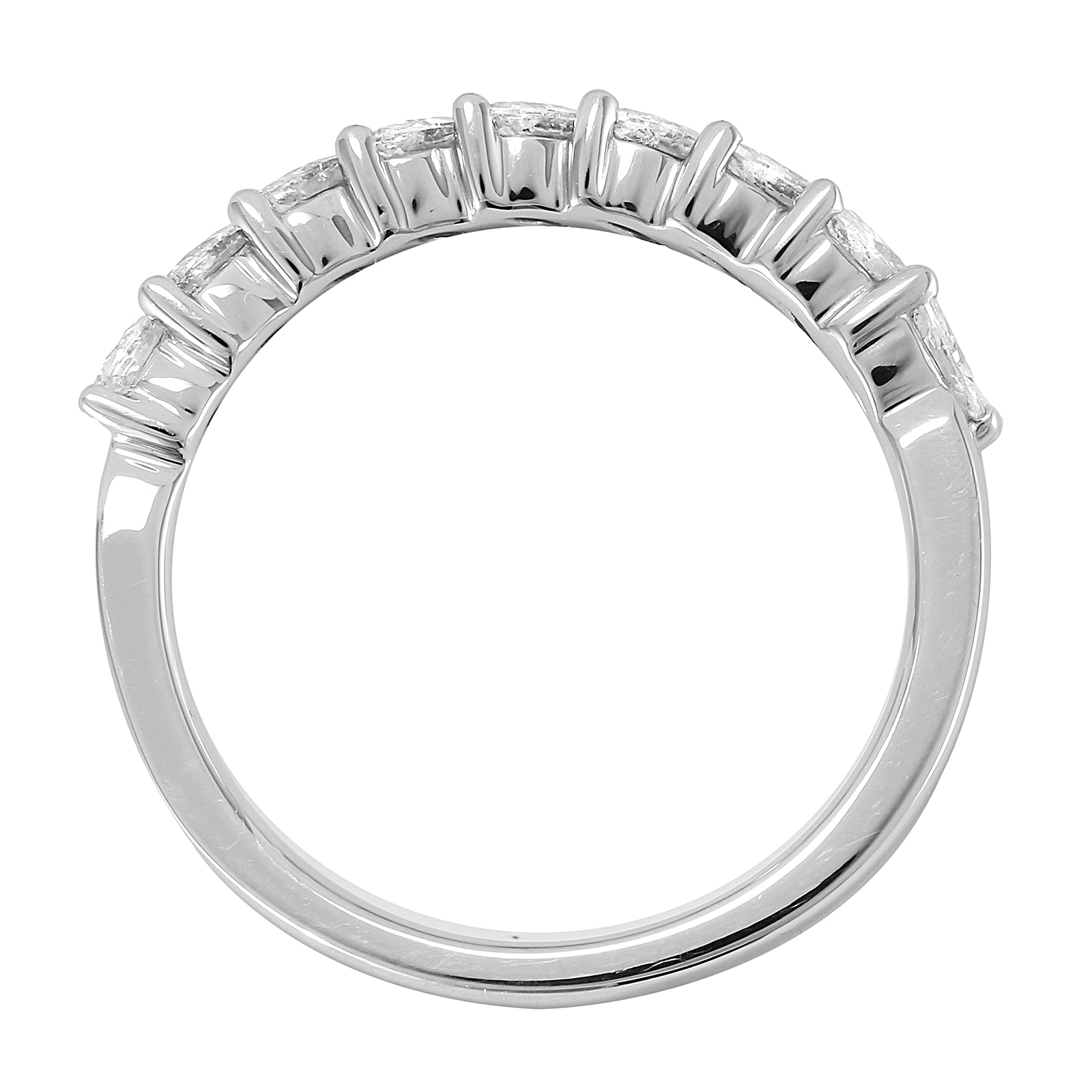 Mappin & Webb Platinum 0.66ct Claw Set Marquise Half Eternity Ring Mappin & Webb Platinum 0.66ct Claw Set Marquise Half Eternity Ring