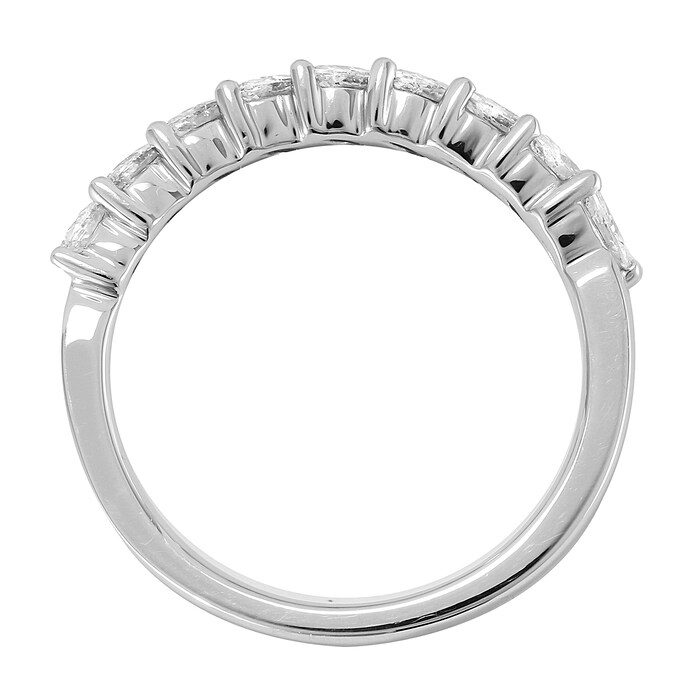 Mappin & Webb Platinum 0.66ct Claw Set Marquise Half Eternity Ring