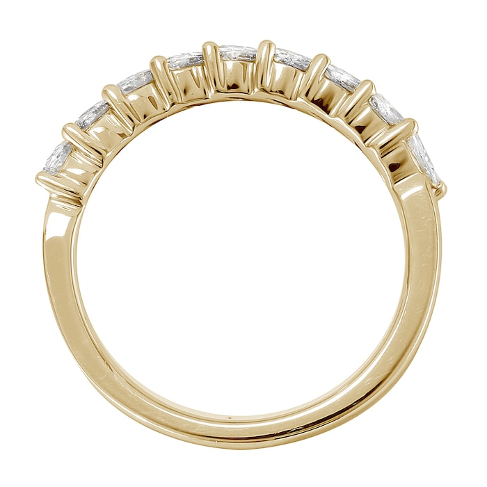 Mappin & Webb 18ct Yellow Gold 0.66ct Claw Set Marquise Half Eternity Ring