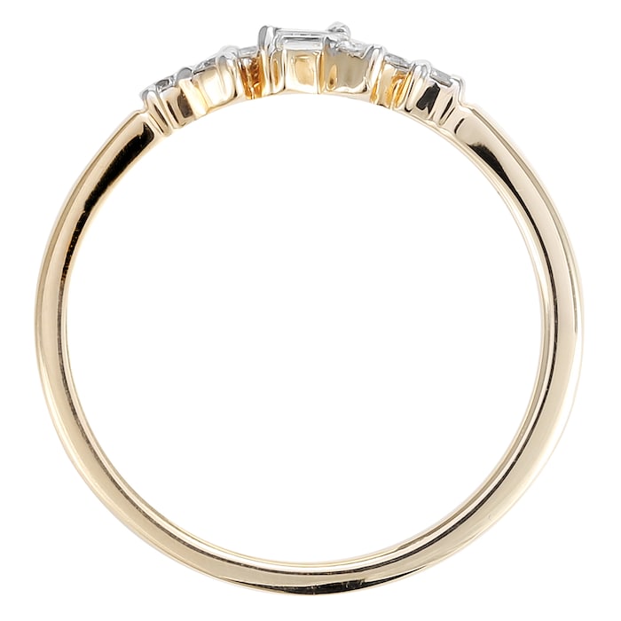 Goldsmiths 9ct Yellow Gold Claw Set 0.15cttw Scatter Ring