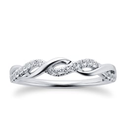 06506183 - 18ct White Gold 0.15cttw Twist Design Eternity Ring