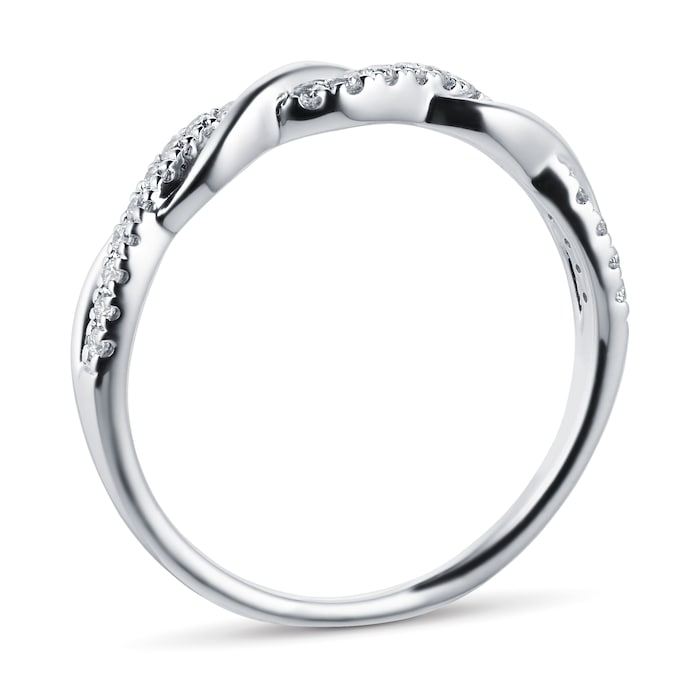 Goldsmiths 18ct White Gold 0.15cttw Twist Design Eternity Ring