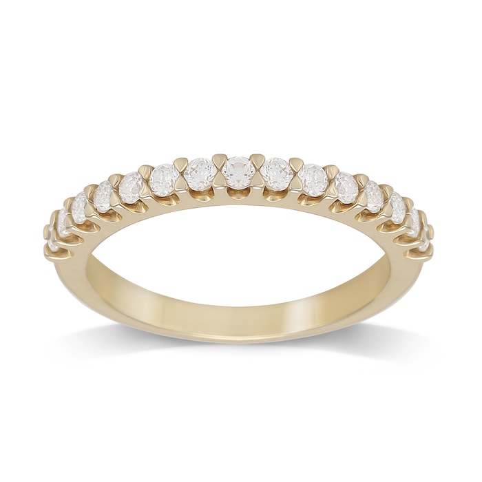 Goldsmiths 9ct Yellow Gold Claw Set 0.33cttw Graduated Ring