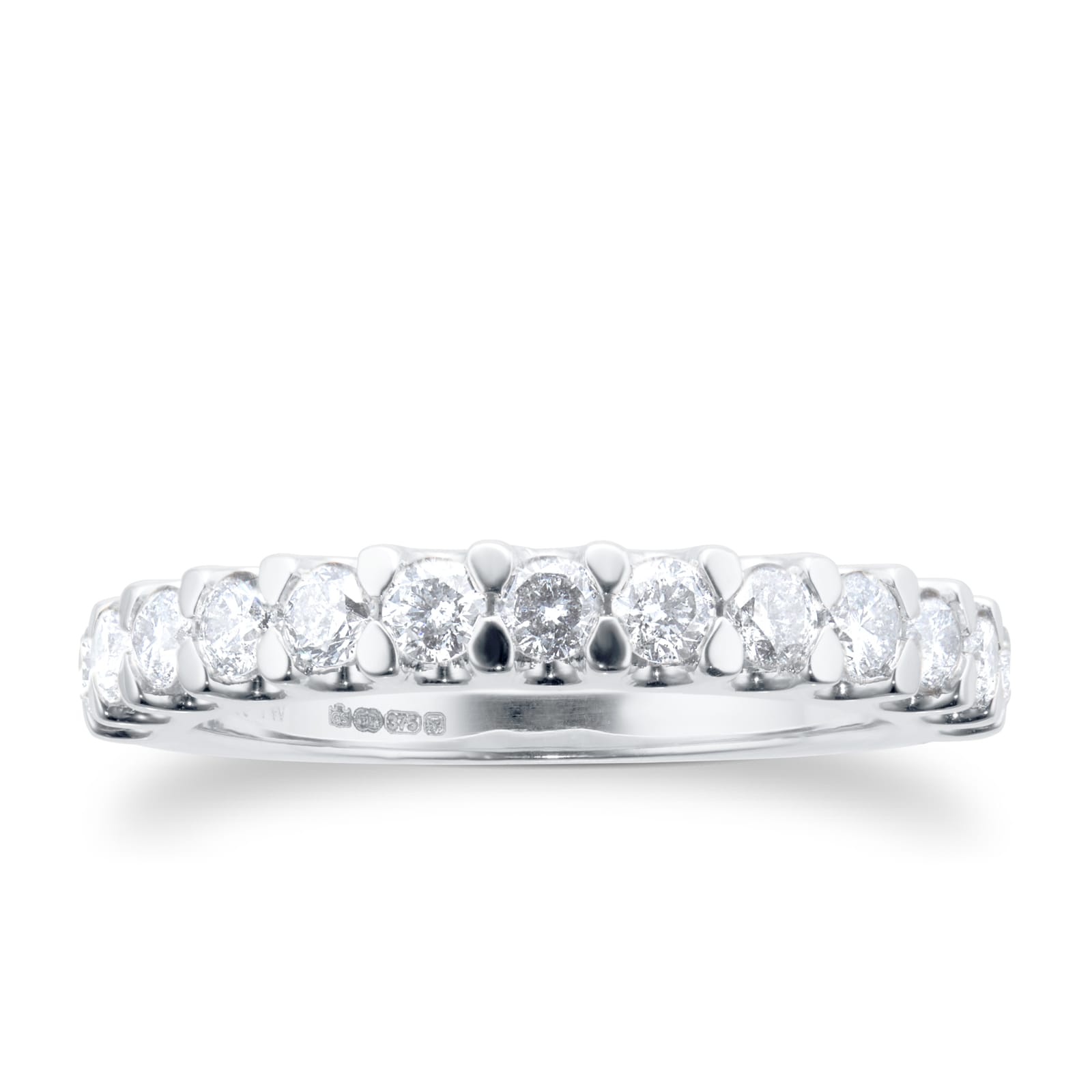 Goldsmiths 9ct White Gold Claw Set 0.66cttw Graduated Ring