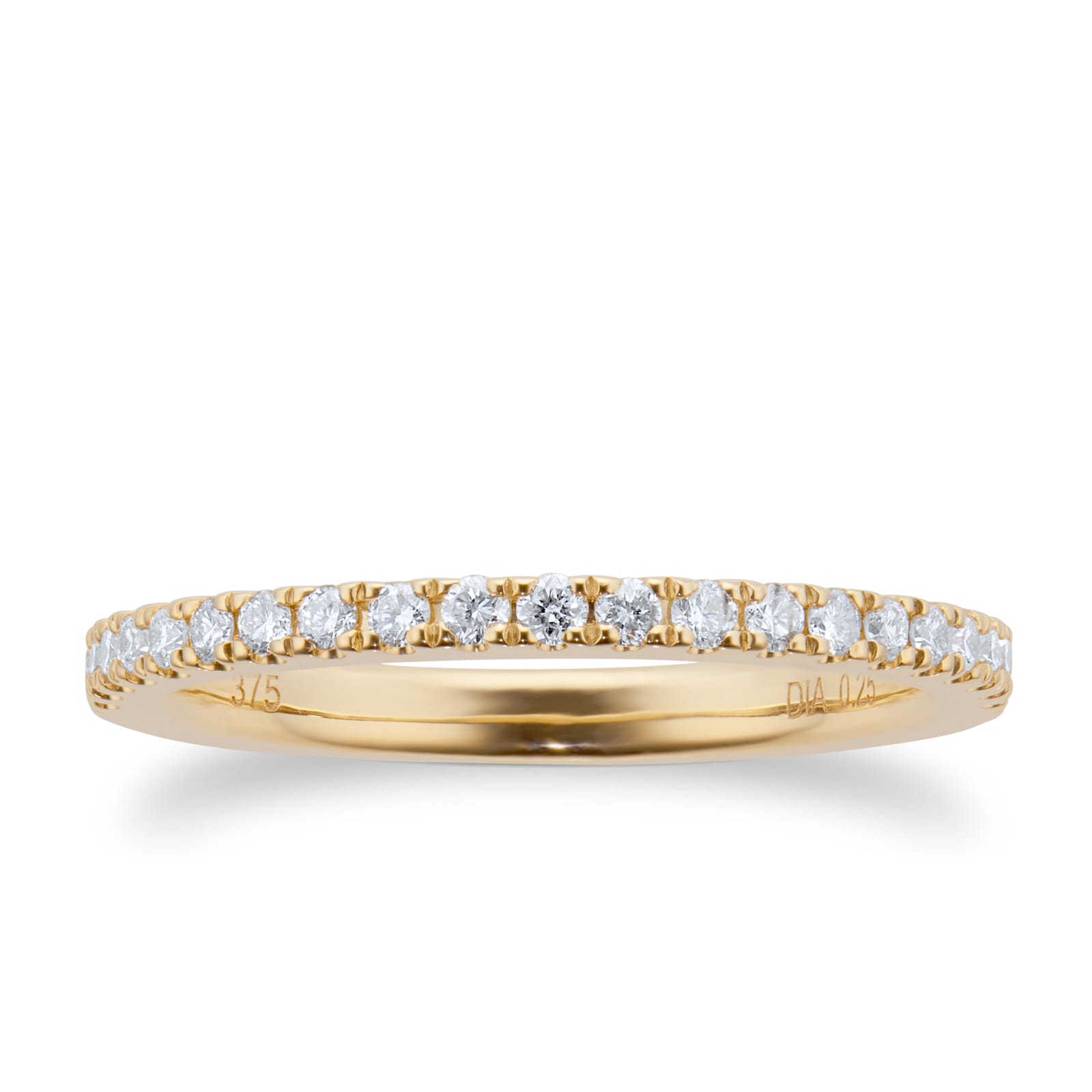 9ct Yellow Gold 0.25cttw Diamond Stacker Ring - Ring Size K