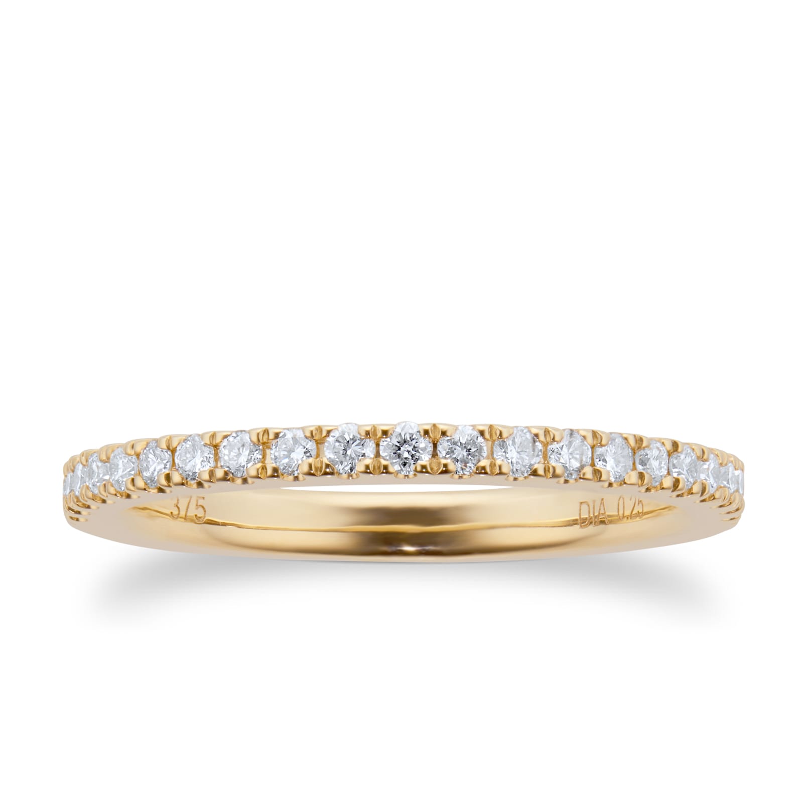 Goldsmiths 9ct Yellow Gold 0.25cttw Diamond Stacker Ring