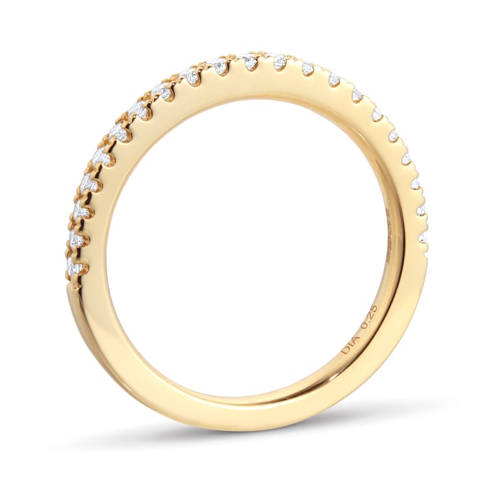 Goldsmiths 9ct Yellow Gold 0.25cttw Diamond Stacker Ring