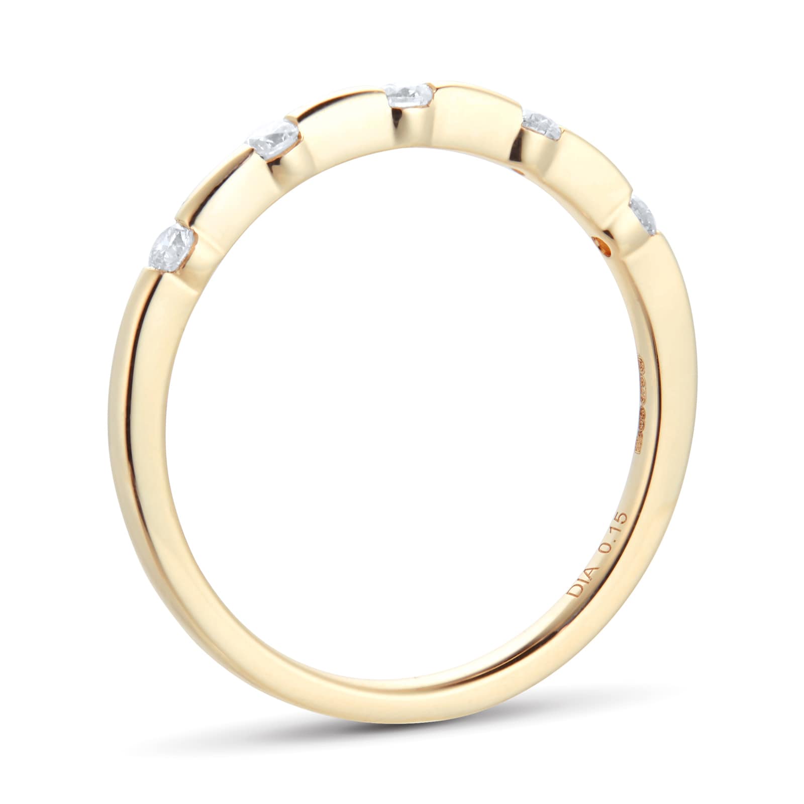 Goldsmiths 9ct Yellow Gold 0.15cttw Round Bezel Set Diamond Goldsmiths 9ct Yellow Gold 0.15cttw Round Bezel Set Diamond