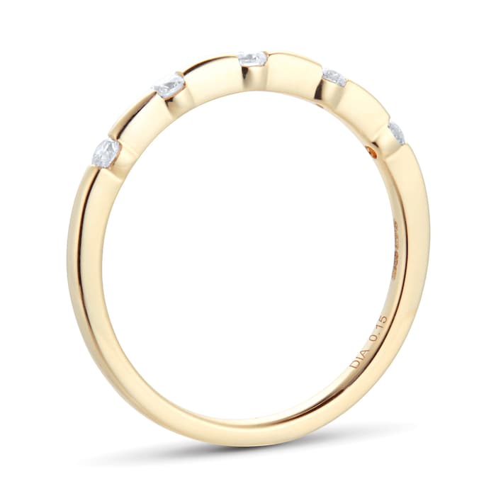 Goldsmiths 9ct Yellow Gold 0.15cttw Round Bezel Set Diamond