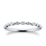 Goldsmiths 9ct White Gold 0.33cttw Diamond Round & Marquise Cut Band Eternity Ring