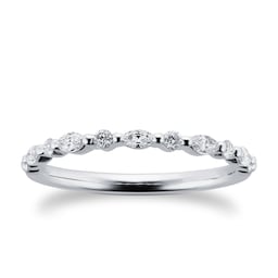 06506193 - 9ct White Gold 0.33cttw Diamond Round & Marquise Cut Band Eternity Ring