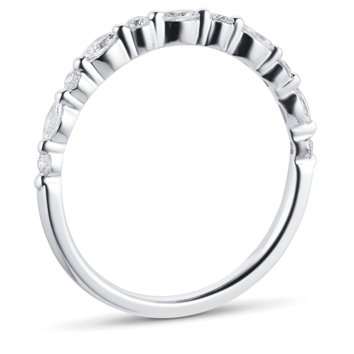 Goldsmiths 9ct White Gold 0.33cttw Diamond Round & Marquise Cut Band Eternity Ring