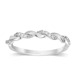 Goldsmiths 9ct White Gold 0.05ct Twist Style Diamond Ring