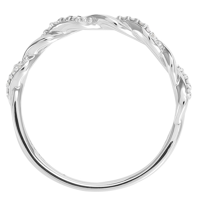 Goldsmiths 9ct White Gold 0.05ct Twist Style Diamond Ring