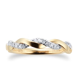 06506195 - 9ct Yellow Gold 0.10ct Twist Style Diamond Ring