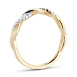 Goldsmiths 9ct Yellow Gold 0.10ct Twist Style Diamond Ring