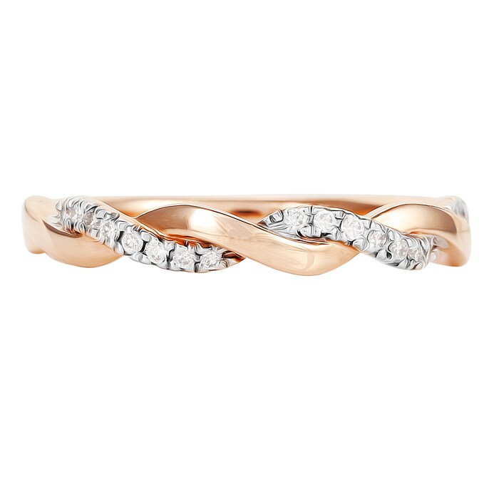 Goldsmiths 9ct Rose Gold 0.10ct Twist Eternity Ring