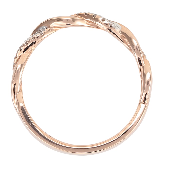 Goldsmiths 9ct Rose Gold 0.10ct Twist Eternity Ring