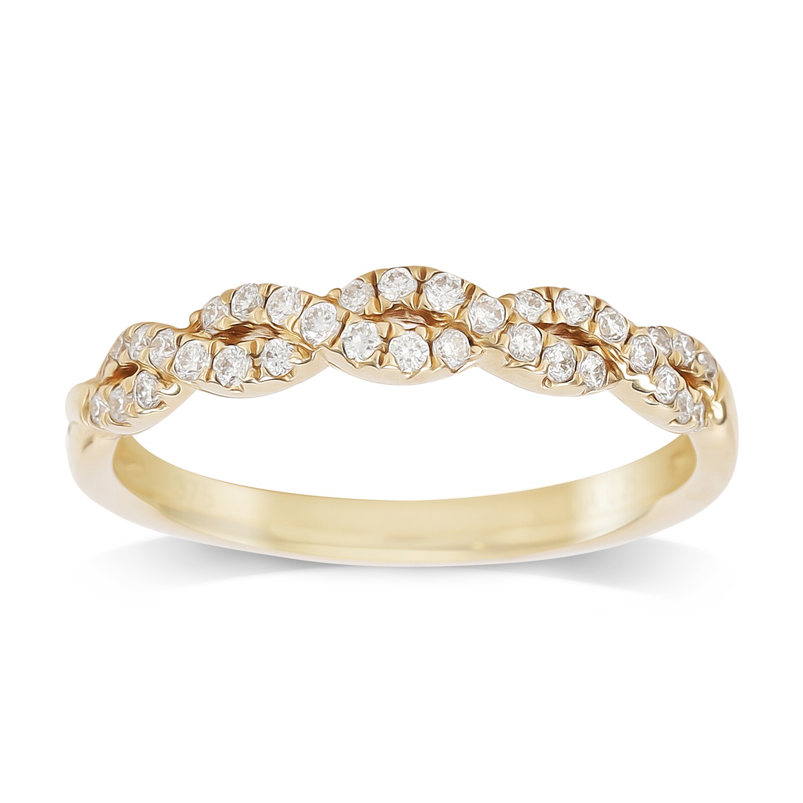 Goldsmiths 9ct Yellow Gold 0.25cttw Diamond Plait Style Eternity Ring Goldsmiths 9ct Yellow Gold 0.25cttw Diamond Plait Style Eternity Ring