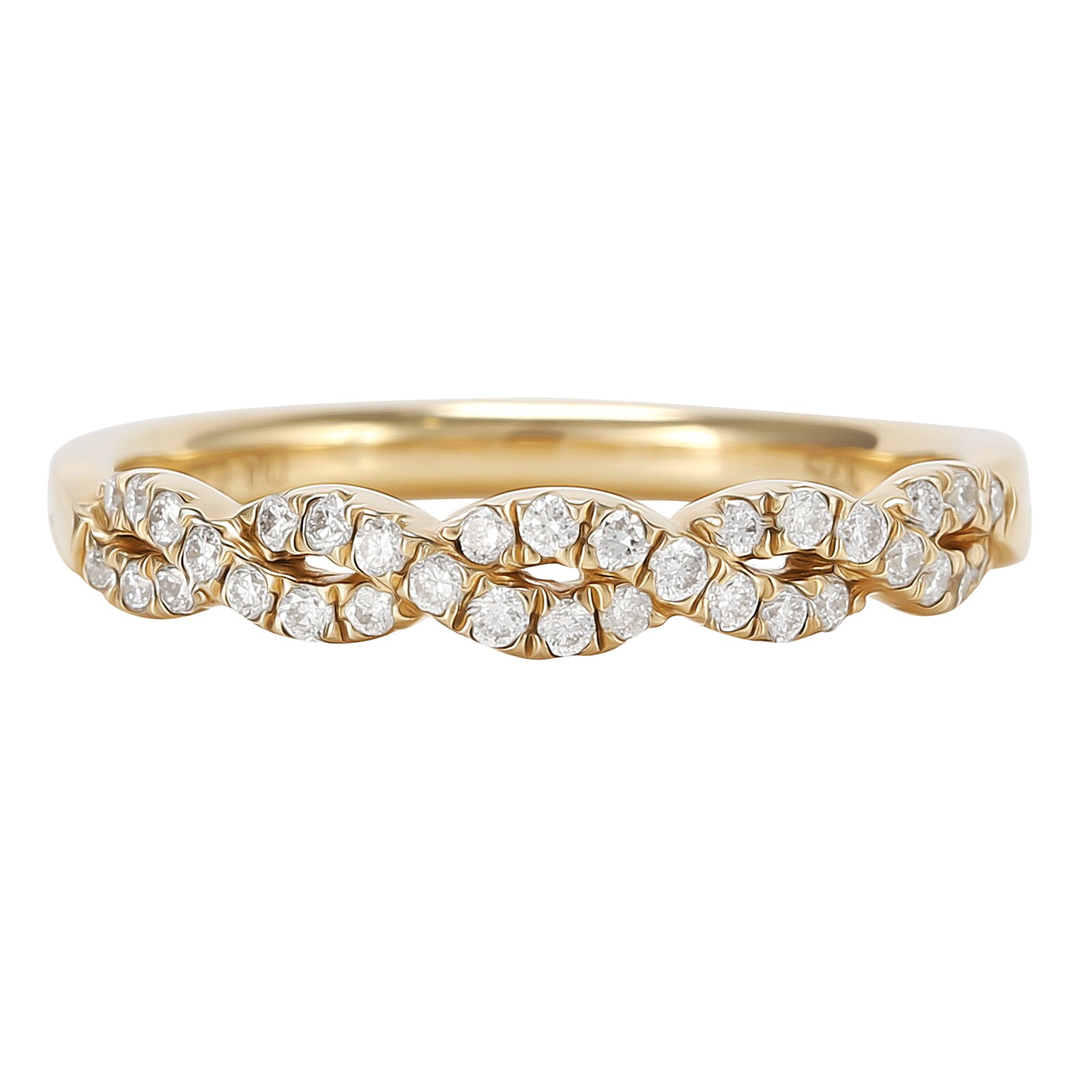 Goldsmiths 9ct Yellow Gold 0.25cttw Diamond Plait Style Eternity Ring Goldsmiths 9ct Yellow Gold 0.25cttw Diamond Plait Style Eternity Ring