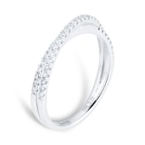 Goldsmiths 9ct White Gold 0.25cttw Thin Cross Over Ring