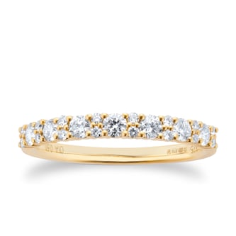 Goldsmiths 9ct Yellow Gold 0.50ct Cluster Eternity Rings Goldsmiths 9ct Yellow Gold 0.50ct Cluster Eternity Rings