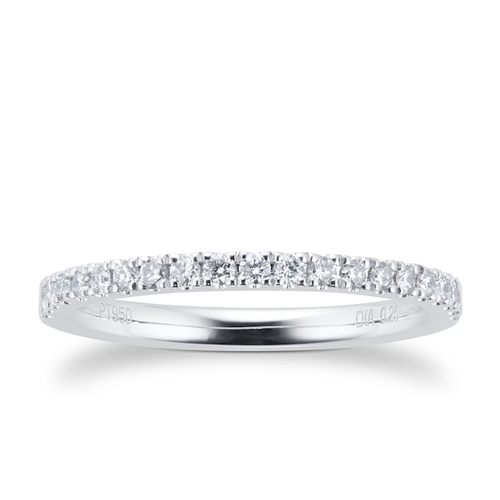 Goldsmiths Platinum 0.25ct Diamond Stacker Ring