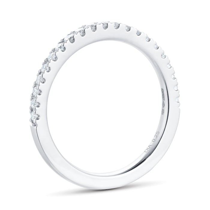 Goldsmiths Platinum 0.25ct Diamond Stacker Ring