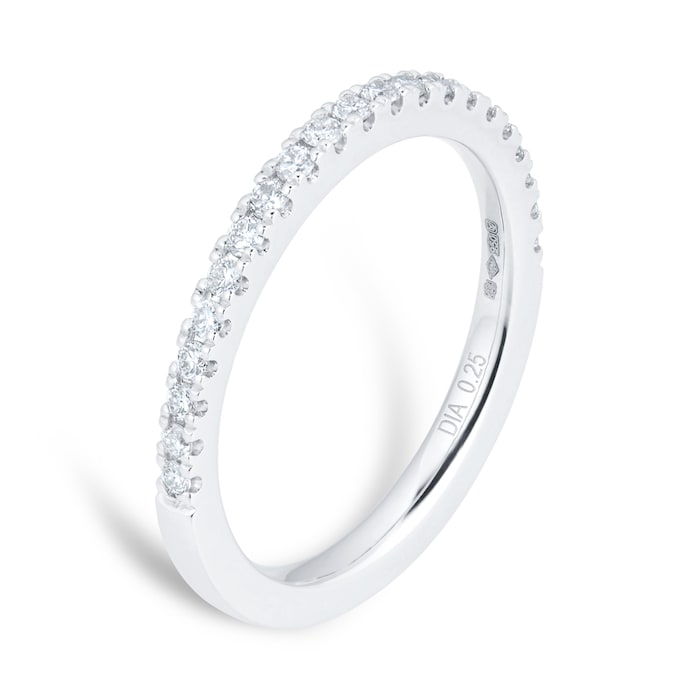 Goldsmiths Platinum 0.25ct Diamond Stacker Ring