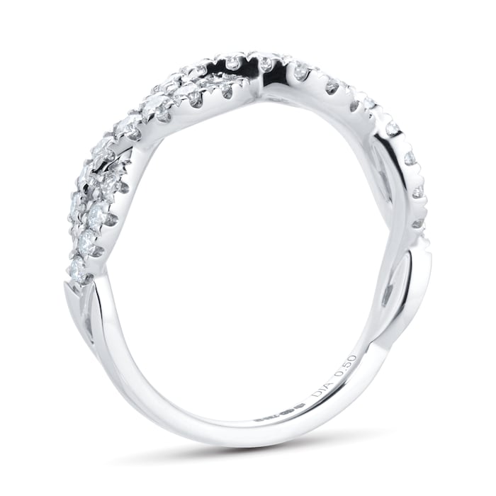 Goldsmiths 18ct White Gold 0.50cttw Diamond Twist Eternity Rings