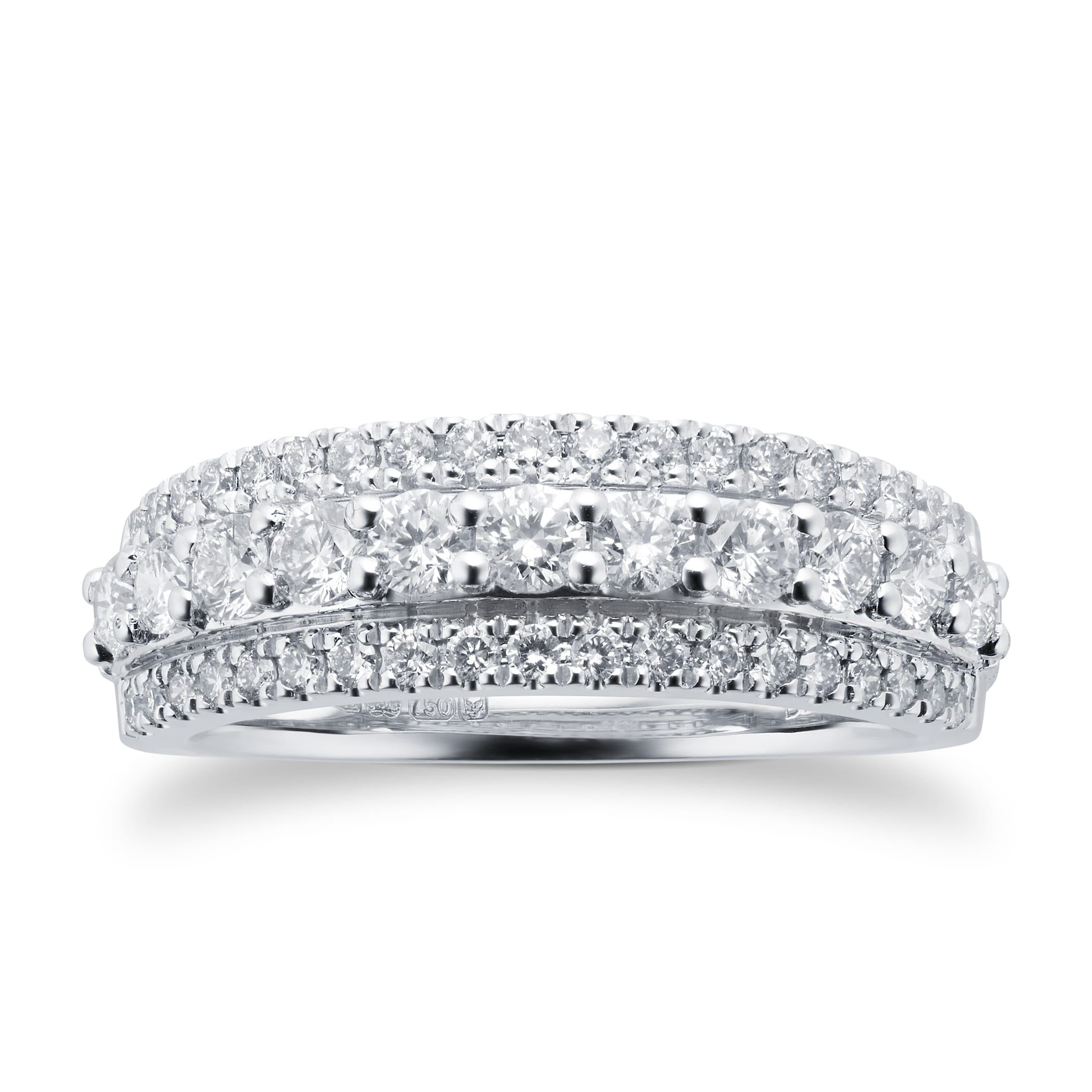 Goldsmiths 18ct White Gold 0.75cttw Diamond Multi Row Eternity Ring Goldsmiths 18ct White Gold 0.75cttw Diamond Multi Row Eternity Ring