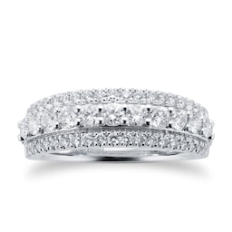 06506207 - 18ct White Gold 0.75cttw Diamond Multi Row Eternity Ring