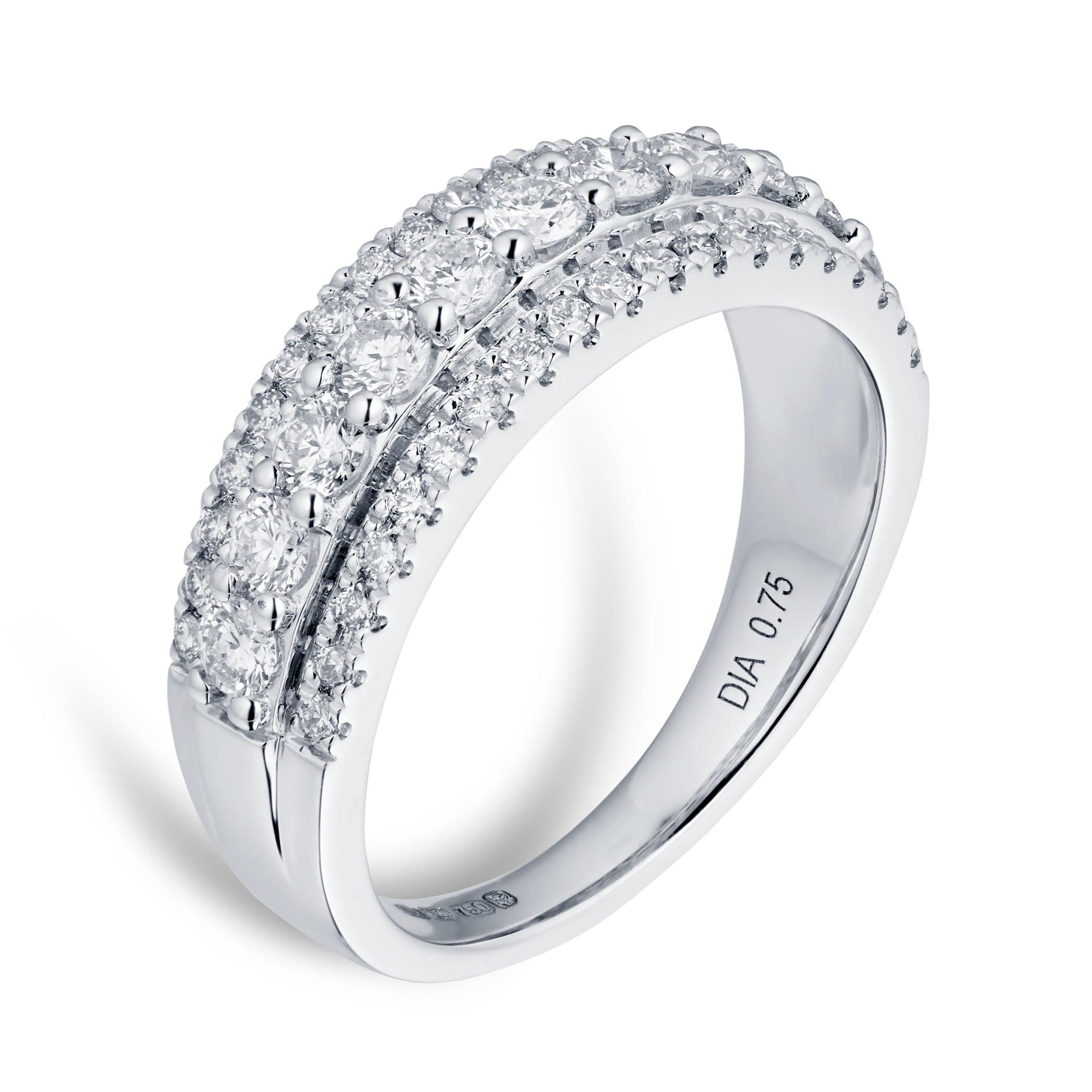 Goldsmiths 18ct White Gold 0.75cttw Diamond Multi Row Eternity Ring Goldsmiths 18ct White Gold 0.75cttw Diamond Multi Row Eternity Ring