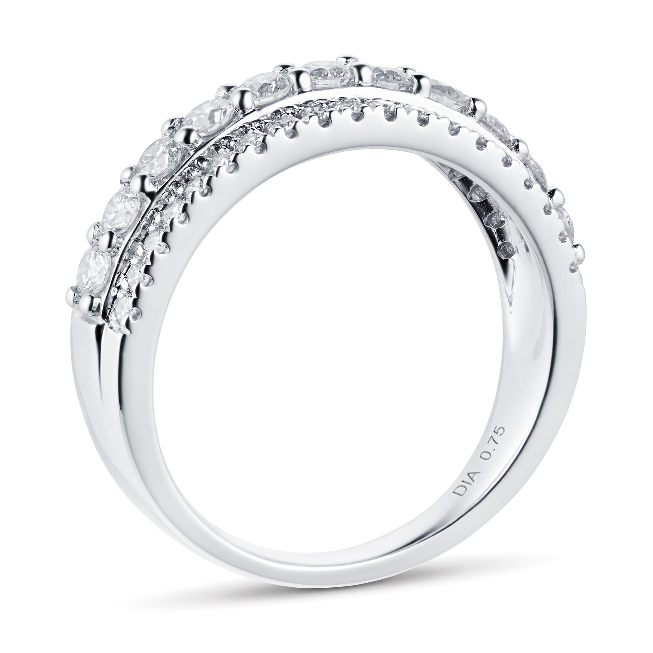 Goldsmiths 18ct White Gold 0.75cttw Diamond Multi Row Eternity Ring Goldsmiths 18ct White Gold 0.75cttw Diamond Multi Row Eternity Ring