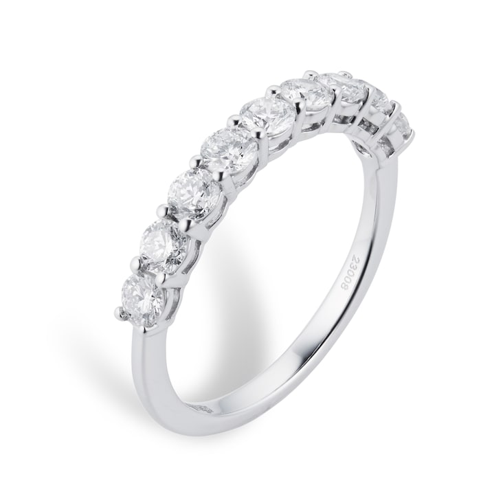 Goldsmiths Platinum 0.80cttw Goldsmiths Brightest Diamond Claw Set Eternity Ring