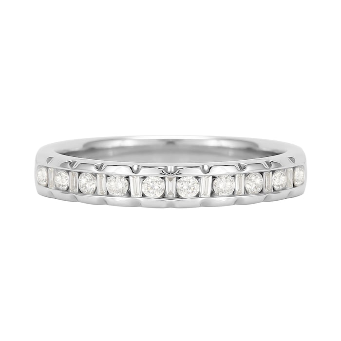 Goldsmiths 18 Carat White Gold 0.20 Carat Dot Dash Half Eternity Ring