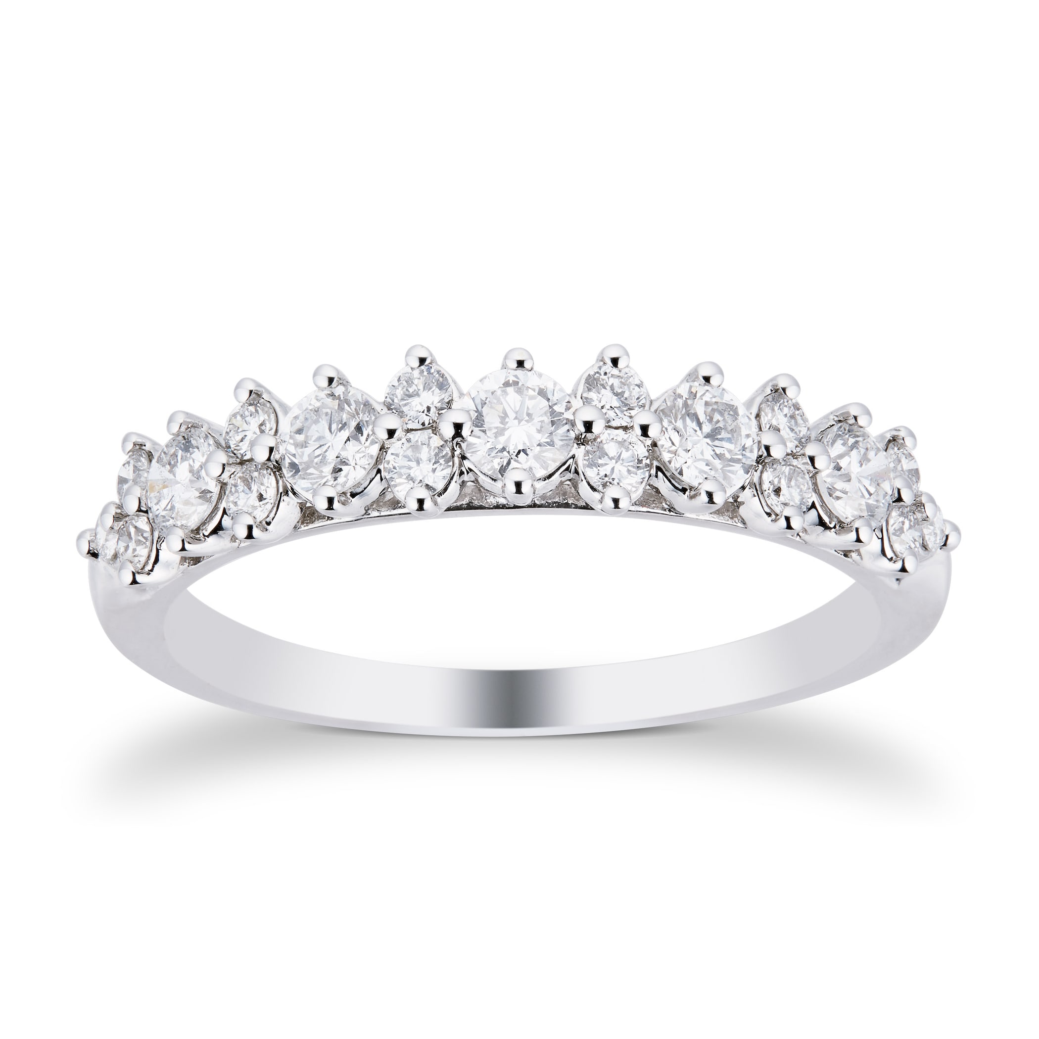 Goldsmiths 18ct White Gold 0.65cttw Diamond Cluster Ring Goldsmiths 18ct White Gold 0.65cttw Diamond Cluster Ring