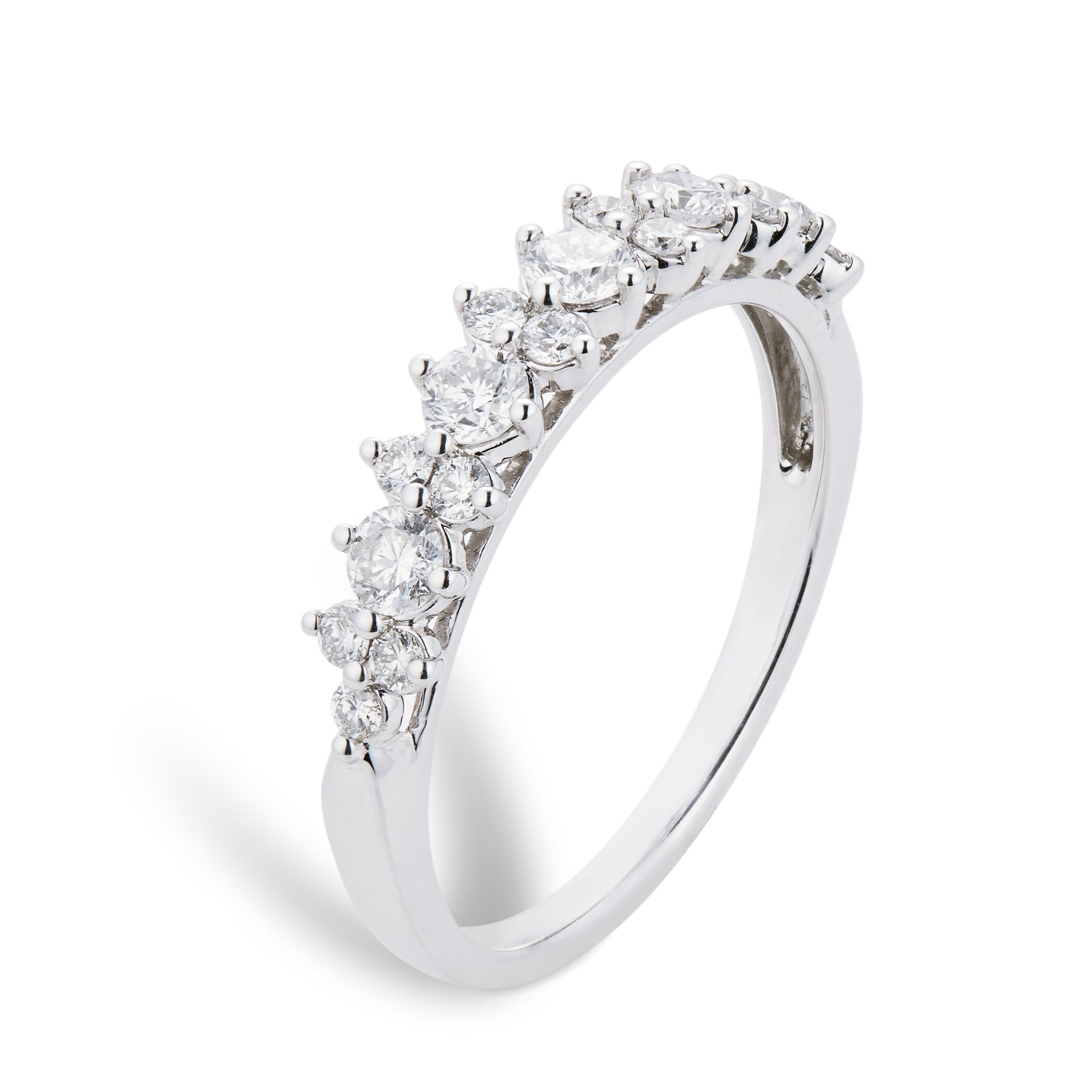 Goldsmiths 18ct White Gold 0.65cttw Diamond Cluster Ring Goldsmiths 18ct White Gold 0.65cttw Diamond Cluster Ring