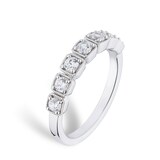 Goldsmiths 9ct White Gold 0.50cttw Diamond Square Shaped Ring