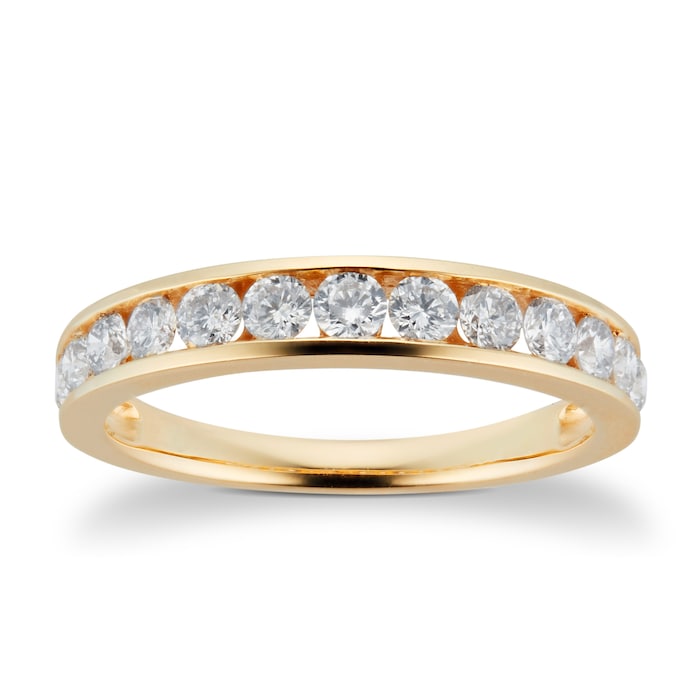 Goldsmiths 18ct Yellow Gold 0.80cttw Brilliant Cut Diamond Eternity Ring