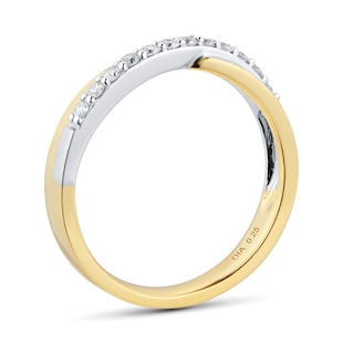 Mappin & Webb 18ct Yellow Gold 0.25cttw Diamond Twist Eternity Ring
